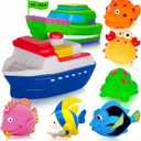 Bath Toys for Kids Ages 1-3 - Christmas Stocking Stuffers - Birthday Gifts for 1 2 3 Year Old Boys Girls Mold Free Bath Toy - Toddler Pool Bathtub Water Table Toys for Babies 6-12 Months Toy Boats