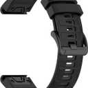 Compatible with Garmin Fenix 8 Replacement Wrist Band - 22mm Replacement Silicone Wrist Watch Band Strap Compatible with Garmin Fenix 8/8 Pro Amoled 47mm(Black+Gray)
