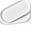 2 x Oval Platter Oval Trays 2 Pack for Entertaining, White Plates Serving Dish for Wedding Party Restaurant Home Steak Meat Taco Sushi Appetizer Cake, New Bone Porcelain, 12 x 5.78 Inches, White