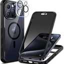 seacosmo Magnetic Case for iPhone 15 Pro Max, Privacy Screen Protector and Camera Lens Protector, [Military Grade][Full Body Protection], for iPhone 15 Pro Max Anti-Peep Case, Black
