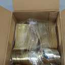 Liacere 200 Pack Gold Plastic Spoons - 6.7 inch Heavy Duty Plastic Spoons - Heavyweight Gold Disposable Spoons for Parties & Weddings & Restaurants & Christmas & New Year