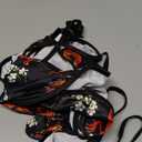 SOLY HUX Women's 4 Piece Cheongsam Costume Lingerie Set Dragon Print Qipao Cosplay Outfits (Medium, Multicoloured)