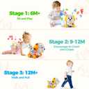 Baby Toys 6-12 Month, 1st First Birthday Gift for 1 Year Old Boys Girls, Musical Crawling & Walking Puppy Toy 6 7 8 9 10 12-18 Month Old Bilingual Learning Developmental Toy (Yellow/White/Brown)