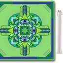 Neoprene Mahjong Mat with Rules (33" x 33"), No Creases American Mahjong Mat, Anti-Slip & Noise Reduction Mahjong Learning Mat, Mahjong Mat Gifts for Women (Lucky Green)