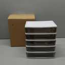 Plastic Drawers 5 Layer Desktop Storage, Small Organizer Box Storage Container Case, Desktop Organizer with Clear Drawers for Home, Office, Stationery, Jewelry and Cosmetics