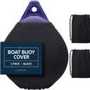 Boat Buoy Covers | 1, 2 & 4-Pack | Black | Diameter x Length: 15 x 19 & 17.5 x 21 | Polyester (2-Pack & 17.5 x 21)