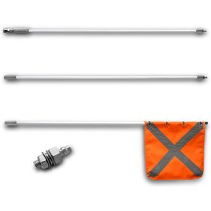 Safety Flag with Quicker Connector Base & 11.8" x11.8" Heavy Duty PVC Reflective Flag, Suit for ATV, UTV, Offroad, Jeep & Truck. Can be Used as 3.3'6.6 or 10.