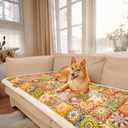 FUNNY FUZZY Pet Couch Covers for Sofa, Couch Covers for Dogs Washable Dog Couch Cover Protector Furniture Sofa Covers for Dog Handmade Pure Cotton Pet Bed Mat (Bohemia, 27.6"×59.1")