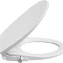 Non-Electric Bidet Toilet Seat, Self-Cleaning Dual Nozzles, Soft-Close Lid, Easy-Install Elongated White Attachment