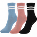 Sintege 3 Pairs Pilates Socks Yoga Socks with Grips for Women Non Slip Barefoot Workout Crew for Pregnant Ballet Dance (Medium)