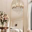 PIUDOC 58"x19"Floor Mirror Full Length,Arched Full Length Mirror with Stand,Full Body Mirror,Hanging or Large Leaning for Bedroom Living Room Gold