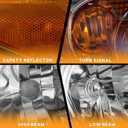 WEELMOTO Headlights for 2002-2004 Toyota Camry(LE/XLE) Headlight Assembly Compatible with 2002 2003 2004 Camry L+R Side Headlamp