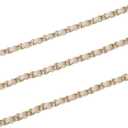 uxcell Purse Chain Strap, 32" Leather Iron Flat Chain Strap Handbag Chains Purse Straps with Buckles for Shoulder Bags Replacement Strap (Beige Strap + Gold Chain)