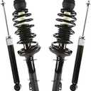 AutoShack Front Complete Strut & Coil Spring Assembly with Rear Shock Absorbers Set for VW Jetta City Golf City 1998-2006 Beetle V6 | Full-vehicle Suspension System Replacement Kit KS5986-0025