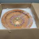 Lunmon 20'' Wooden Roulette Wheel Game Set Includes 20'' Solid Wood Wheel 47" x 23.6" Rubber Portable Tabletop Layout Mat, 100 Chips, Marker, Dealer Button