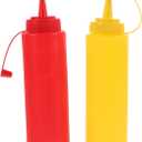 BESPORTBLE 2pcs Ketchup & Mustard Fake Novelty Squirt Bottles, Wear-Resistant Home Supply for Parties Interactive Realistic Spilled Condiment Props for Halloween Christmas and April Fool's Day
