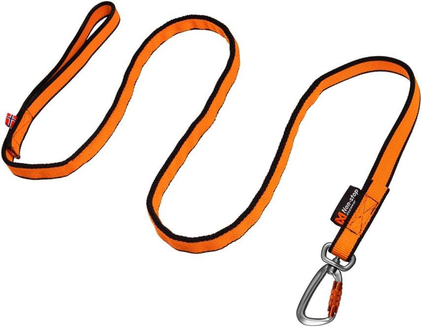 Non-stop dogwear Bungee Leash Elastic Dog Leash for Sports Like Running, Biking and Skiing with Dogs, Black/Orange, Size 2.0 m / 23 mm