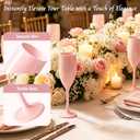 Pink Plastic Champagne Flutes 48pcs Unbreakable Wine Glasses | 5 oz Champagne Cups with Stem, Reusable Acrylic Goblets, Bulk Pack for Wedding, Party, Dinner, Mimosa Bar, Birthday, Outdoor