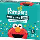 Pampers Diapers - Baby Dry - Size 4, 28 Count, Absorbent Disposable Infant Diaper 