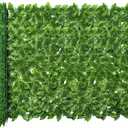 Artificial Ivy Privacy Fence Screen, 120x40 Inch Artificial Faux Ivy Hedge, Expandable Faux Privacy Fence with 80 pcs Zip Ties Decoration for Outdoor Garden, Color Printing Watermelon Leaves