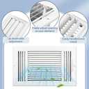 6 Pack Wall Vent Covers Interior Size 14 X 8 Inch, White Steel