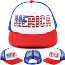 Labrostar 4th of July Hat Fourth of July Accessories American Flag Hat 4th of July Accessories Adjustable USA Hat Trucker Hats for Men Women Teen