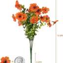 Fall Flowers Artificial for Decoration, Faux Mums for Outdoor Planters, 12 Bundles Fake Mums for Home, Orange Flowers for Thanksgiving, Front Porch Fall Decor, Garden Patio Home Aesthetic