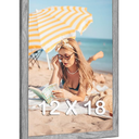 12x18 Wood Frame Gray, Rustic Natural Grey Wooden 18x12in Poster Picture Frame, Distressed 12 x 18inch Woodgrain Gallery Photo Frame with HD Plexiglass, Horizontal Vertical Wall Mounting Display