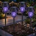 Solar Bug Zapper Outdoor Waterproof Mosquito Repellent Outdoor Patio Mosquito Trap & Killer for Moths, Gnats, Flies, Small Flying Insect, Solar Powered Fly Zapper for Backyard, Garden, Patio,4 Pack