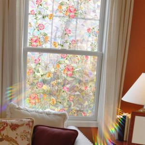 Rainbow Window Privacy Film,Iridescent Window Film,Static Cling Sticker,Suncatcher Window Cover 17.7" x 43.3"