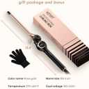 Small Curling Iron 3/8 Inch Barrel, Tiny Curling Wand for Short Hair, 9mm Thin Curling Iron Ceramic Tourmaline, Double Voltage(100-240V)