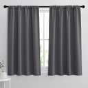 RYB HOME Grey Blackout Curtains - Thermal Insulated Noise Reducing Energy Efficiency Small Window Decor for Kitchen Bedroom Bathroom, 42 inches Wide x 45 inches Long, Gray, 1 Pair