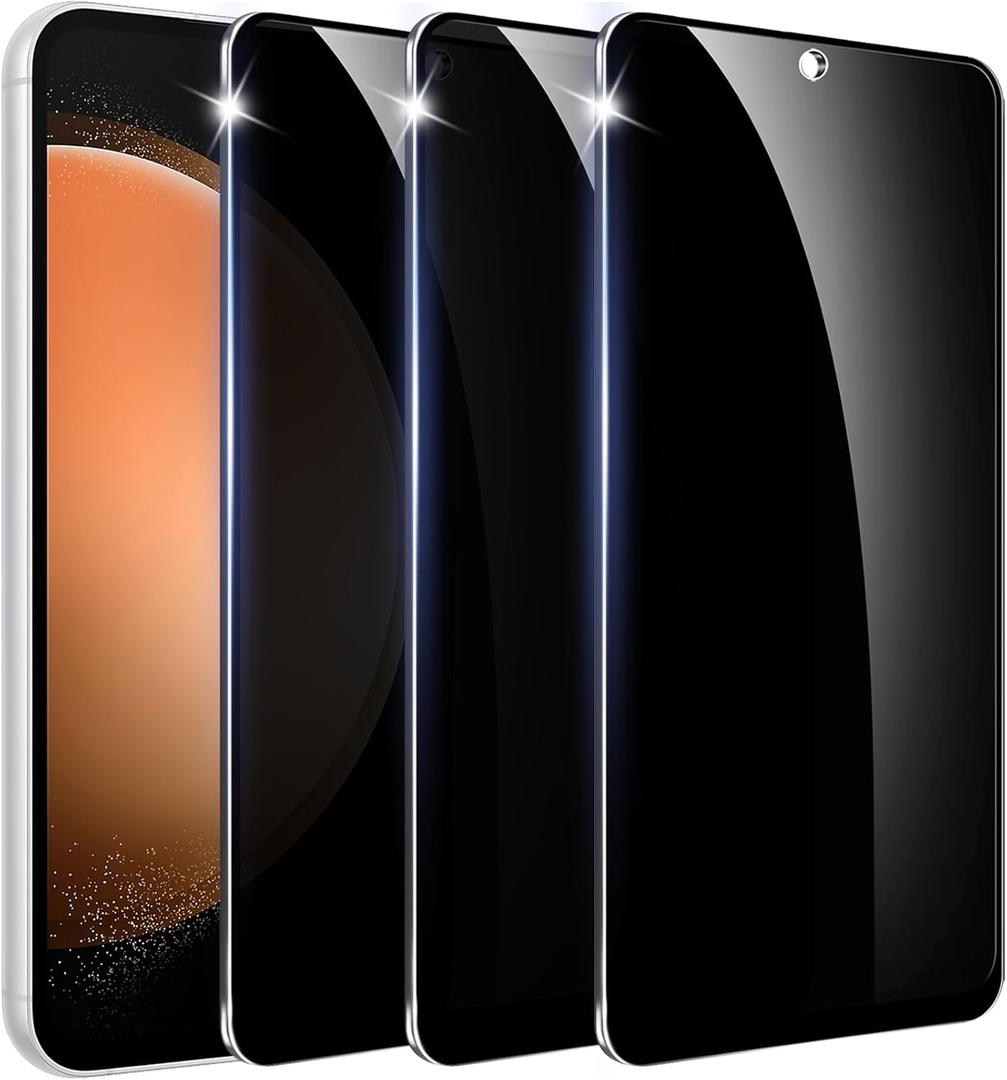 3+1 Pack Designed for Samsung Galaxy S23 FE 5G Privacy Screen Protector,9H Tempered GlassNot Support Fingerprint Unlock AntiSpy Film Compatible With Samsung S23FE 5G