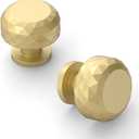 Asidrama 10 Pack Brushed Gold Kitchen Cabinet Knob Dresser Knobs Drawer Knobs Cabinet Hardware Zinc Knob for Dresser Drawers (Single Hole Knob)