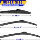 3 wipers Replacement for 2013-2018 Toyota RAV4, Windshield Wiper Blades Original Equipment Replacement - 26"/16"/10" (Set of 3) U/J HOOK