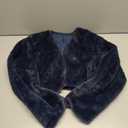 Allegra K Formal Bolero for Women's Evening Dressy Faux Fur Shrug Jacket (Blue, L)