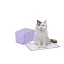 Basics Cat Pee Pads, Super Absorbent, Odor Control, Universal Fit for Litter Box, Disposable, MultiCat, Unscented, Purple and White, 20 Count