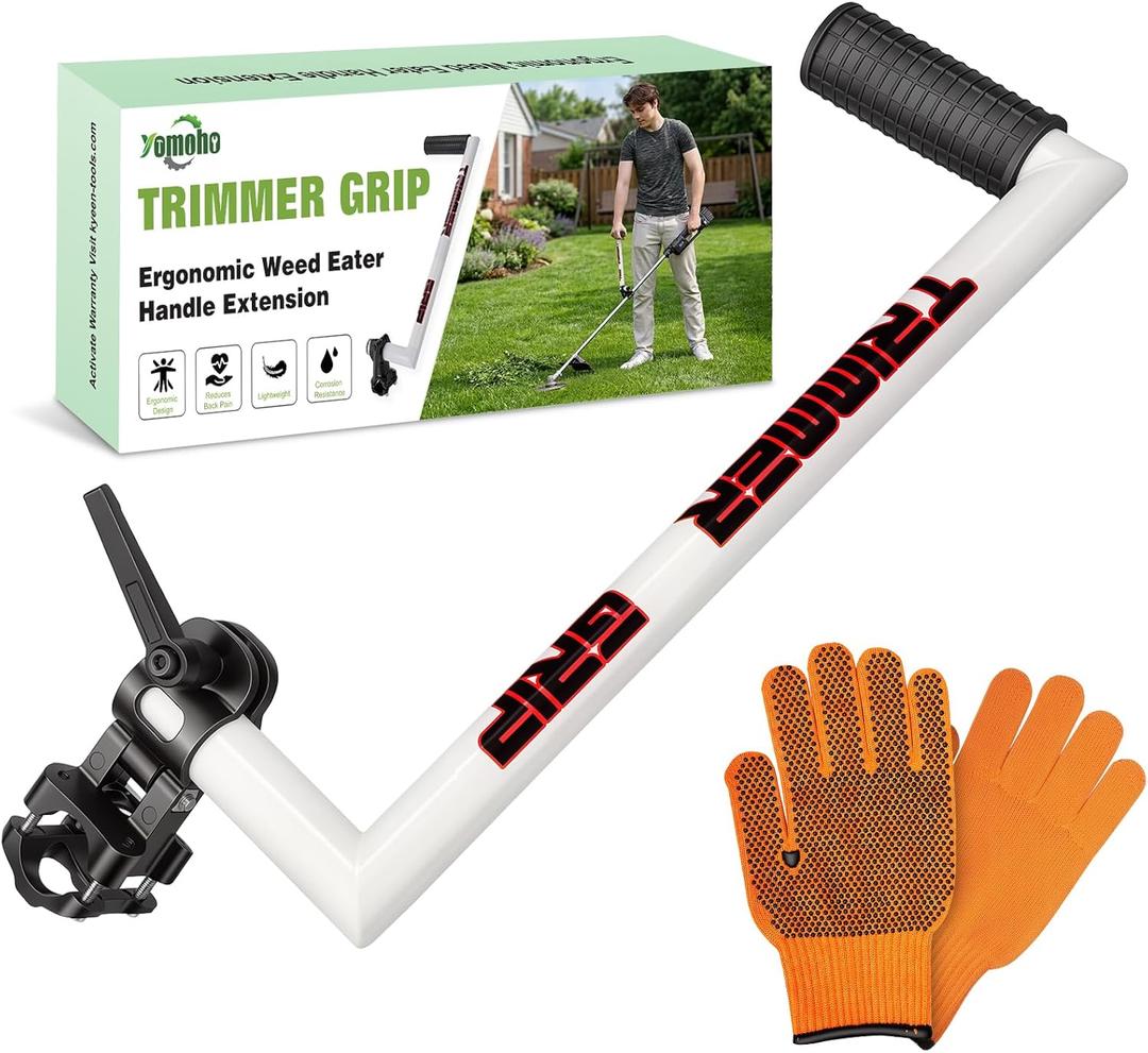 Upgraded Ergonomic Trimmer Grip, String Trimmer Handle, with Trimmer Shoulder Harness, Weed Eater Handle Extension for Trimming, Weedeater Handle Grip for String Trimmer, Lawn Care 17in