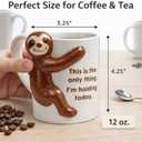 Funny Sloth Hug Coffee Mug - Cute Sloth Gifts For Coworkers Women & Men - White Elephant Gifts for Adults, Funny Office Present