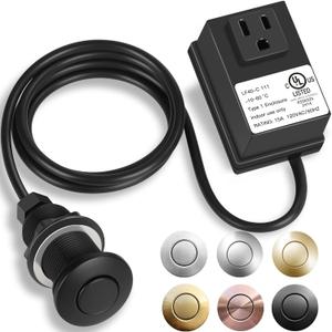 Garbage Disposal Air Switch Kit, UL Certified Professional Garbage Disposal Switch Button Power Module, Sink Top Waste Disposer On/Off Switch