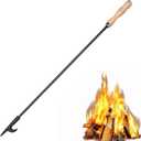 AGM Fire Poker for Fire Pit, 32" Long Heavy Duty Campfire Poker Stick with Wooden Handle for Camping, Fireplace, Bonfires, Rust Resistant Portable Fire Pit Tools Accessories for Outdoor & Indoor