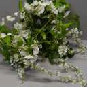 Lvydec Wisteria Artificial Flowers Garland, 4Pcs Total 28.8ft White Artificial Wisteria Vine Silk Hanging Flower for Home Garden Outdoor Ceremony Wedding Arch Floral Decor