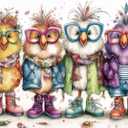 Funny Chicken Puzzles for Adults 1000 Pieces Colorful Chicks Cute Bird Pretty Art Jigsaw Puzzles Impossible Aesthetic Hard Difficult Challenging Puzzle as Family Game (Stylish Chirps)