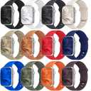 12 Pack Sport Bands Compatible with Apple Watch Band 44mm 45mm 46mm 49mm for Women Men, Soft Wristband Silicone Strap for iWatch Bands Series 11 10 9 8 7 6 5 4 3 2 1 Ultra SE  (A-Black/White/Midnight/Starlight/Stone/Brown/(PRODUCT)RED/Midnight Blue/Royal Blue/Forest Green/Orange/Deep Cherry)