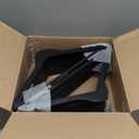 ZOBER Black Wooden Hangers - Heavy Duty, Non Slip Wood Hangers for Coats, Jackets, Suits, & Pants - Coat Hangers for Closet W/Bar and Notches 20 Pack