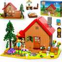 Star Farmhouse Building Blocks Set Toy, with Farm Facilities and Small Animal Figures, DIY Valley House Building Kit for Adults and Kids, Gift for Girls and Boys Ages 6 Plus