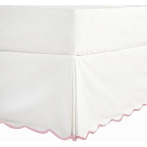 HIG Off-White Chic Twin XL Bed Skirt - Easy Fit Scallop Edge Pleated Bedskirts, 14 Inch Drop Anti-Slip Dust Ruffle, Thick Fabric for Enhanced Privacy, Pre-Washed for Long-Lasting Use