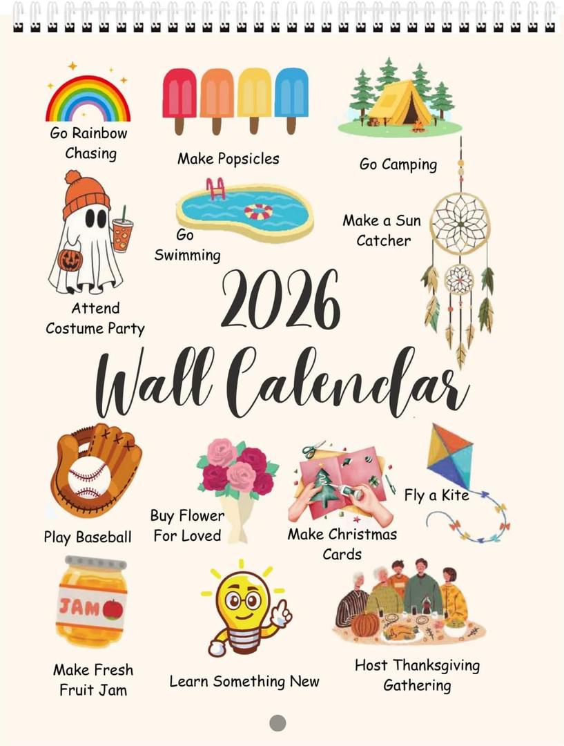 3 x Wall Calendar 2026 Vertical Monthly Wall Calendar 12 Month Hanging Wall Planner8.3" X 11.7 ", Thick Paper, Cute Design (Beige)