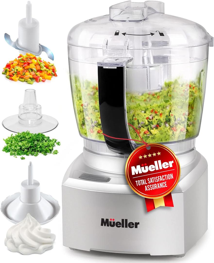 Mueller Ultra Prep Food Processor for Chopping, Dicing, Grinding, and Pureeing  Versatile Kitchen Tool for Vegetables, Meat, Nuts, Grains, and Whipping Eggs or Cream