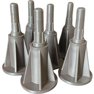 6PCS Steel Stem Plastic Bed Frame Feet to Replace Wheels. Sturdy and Protect Floor. Replacement Bed Feet with Plastic Inserts